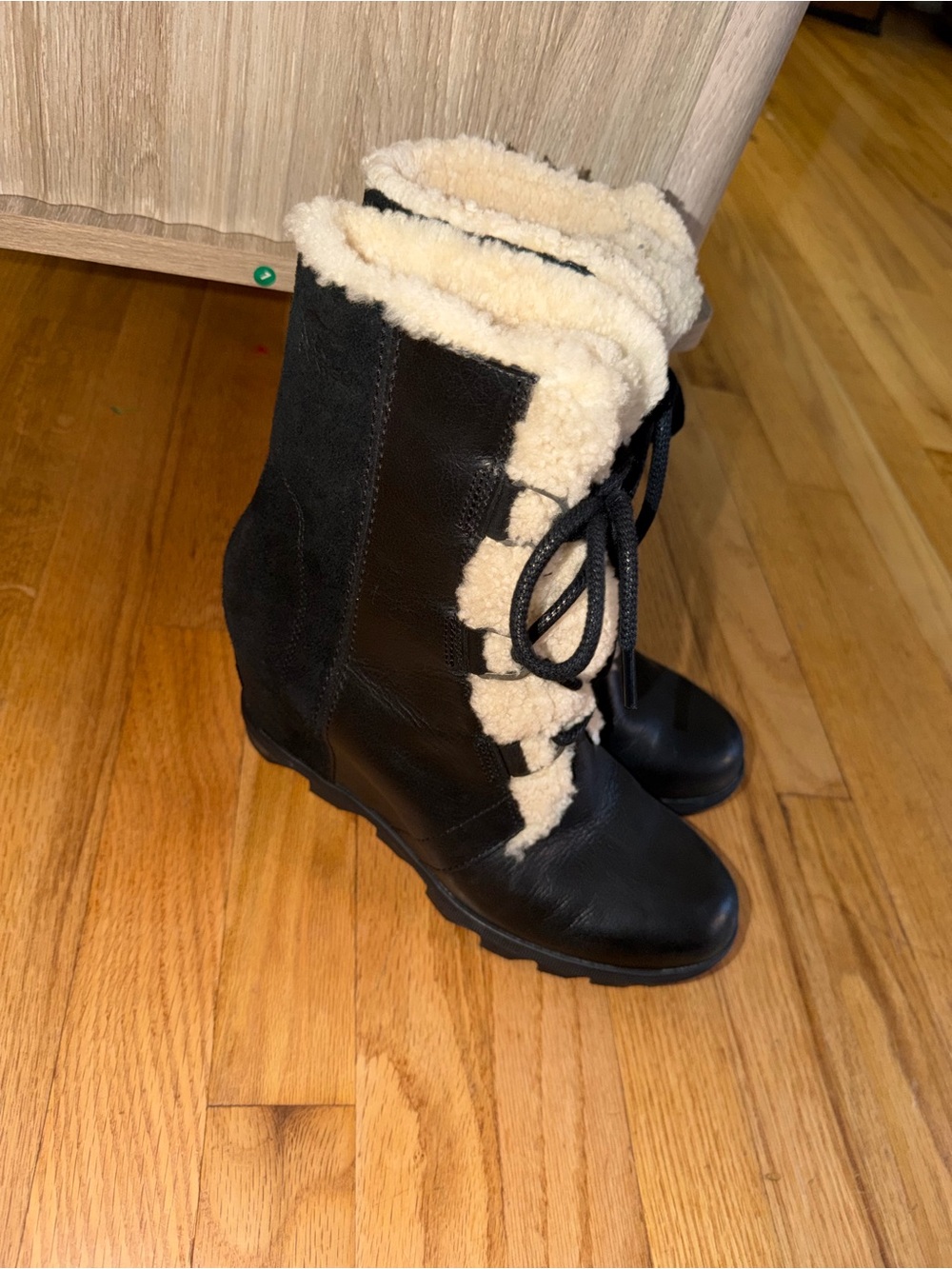 Sorel Joan of Arctic fur lined wedge boots